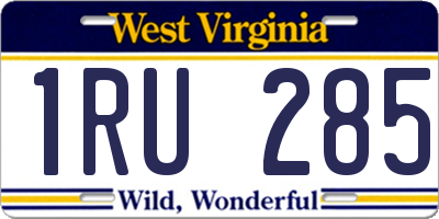 WV license plate 1RU285