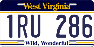 WV license plate 1RU286