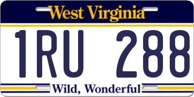 WV license plate 1RU288