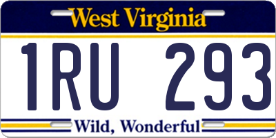 WV license plate 1RU293