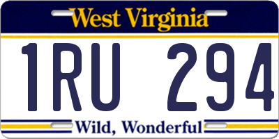 WV license plate 1RU294