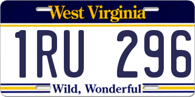 WV license plate 1RU296