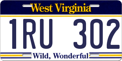 WV license plate 1RU302