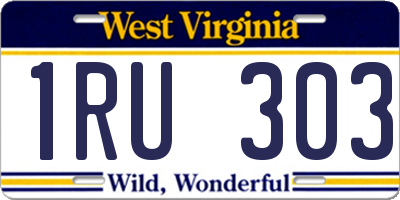 WV license plate 1RU303