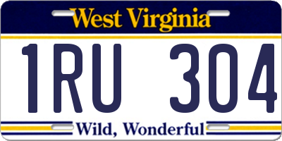 WV license plate 1RU304