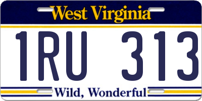 WV license plate 1RU313