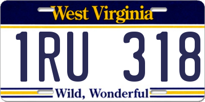 WV license plate 1RU318