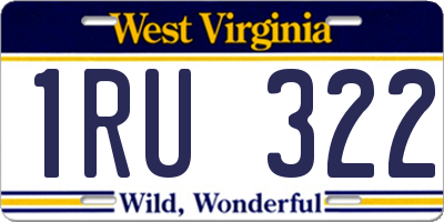 WV license plate 1RU322