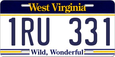 WV license plate 1RU331