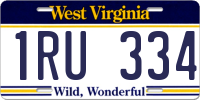 WV license plate 1RU334