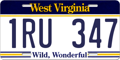 WV license plate 1RU347