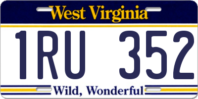WV license plate 1RU352