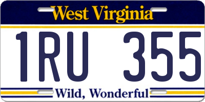 WV license plate 1RU355