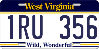 WV license plate 1RU356