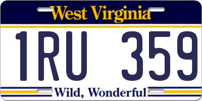 WV license plate 1RU359