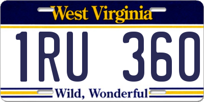 WV license plate 1RU360