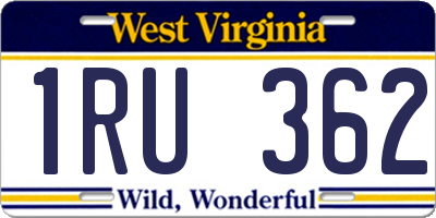WV license plate 1RU362