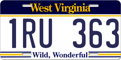 WV license plate 1RU363