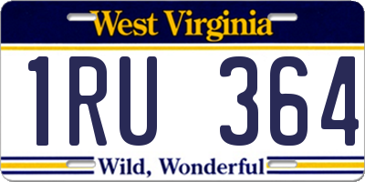 WV license plate 1RU364