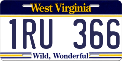 WV license plate 1RU366