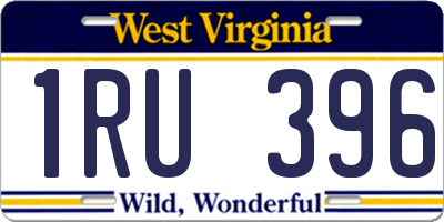 WV license plate 1RU396