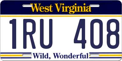 WV license plate 1RU408