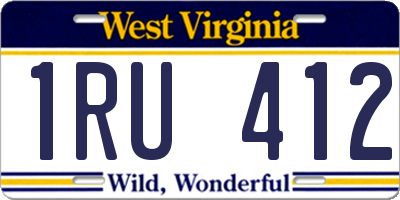 WV license plate 1RU412