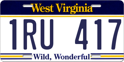 WV license plate 1RU417