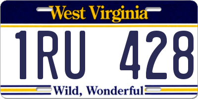 WV license plate 1RU428