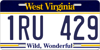 WV license plate 1RU429