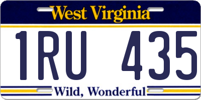 WV license plate 1RU435