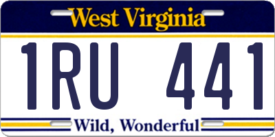 WV license plate 1RU441