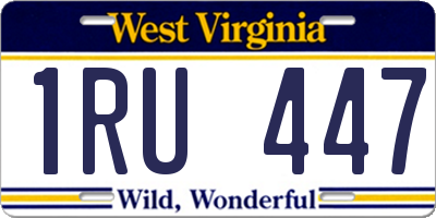 WV license plate 1RU447