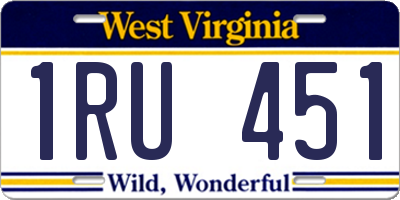 WV license plate 1RU451