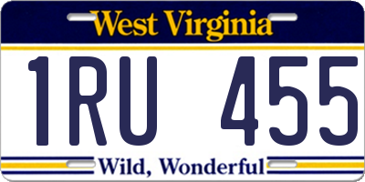 WV license plate 1RU455