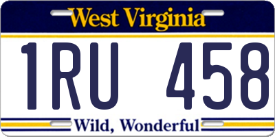 WV license plate 1RU458