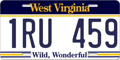 WV license plate 1RU459