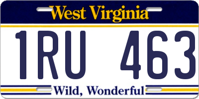 WV license plate 1RU463
