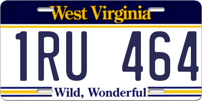 WV license plate 1RU464