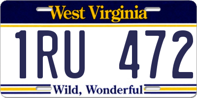 WV license plate 1RU472