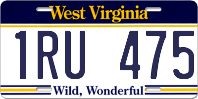 WV license plate 1RU475