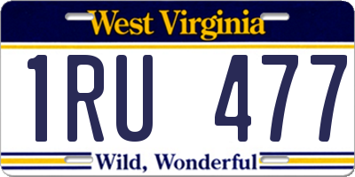 WV license plate 1RU477