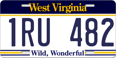 WV license plate 1RU482