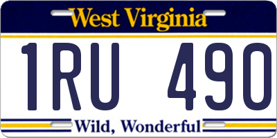 WV license plate 1RU490