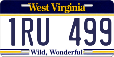 WV license plate 1RU499