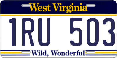WV license plate 1RU503