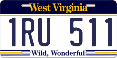 WV license plate 1RU511