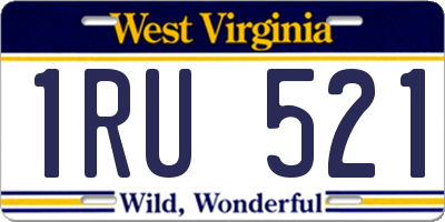 WV license plate 1RU521