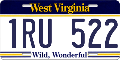 WV license plate 1RU522