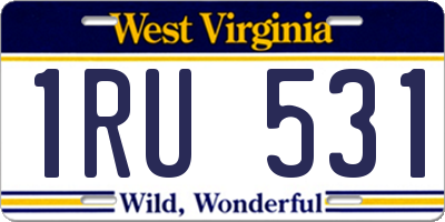 WV license plate 1RU531